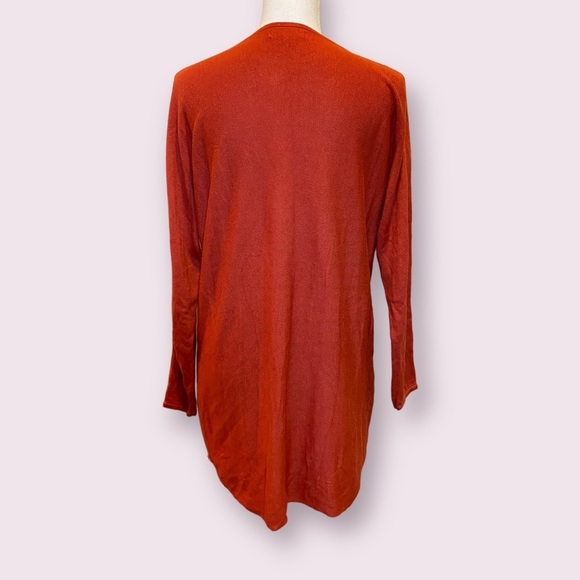 Joan Vass | Women’s | Burnt Orange Sweater with Side Zippers | Size: Large - Picture 2 of 5
